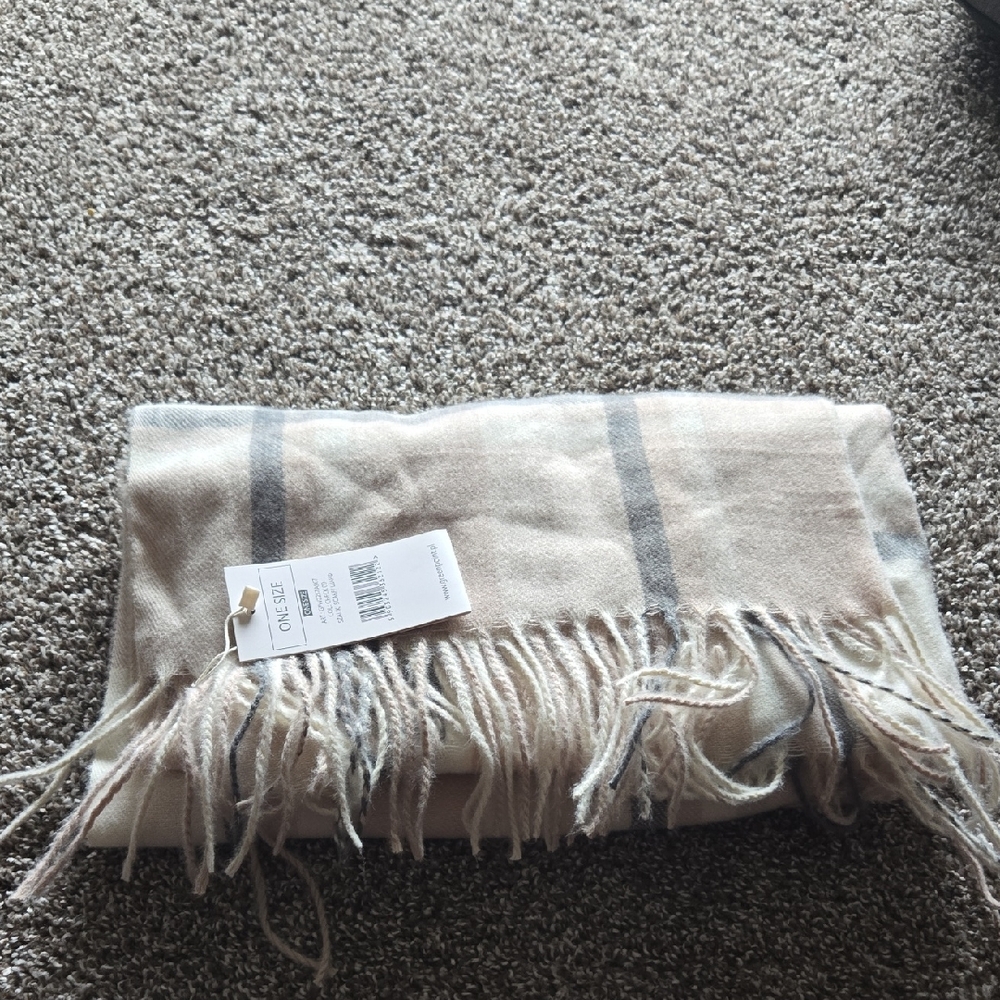 Striped Fringe Scarf
